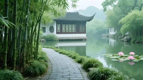 园林荷塘